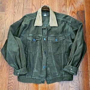 Vintage Gap Corduroy Bomber Jacket w/ Leather Collar